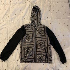 Black & White Patterned Windbreaker from Zumiez